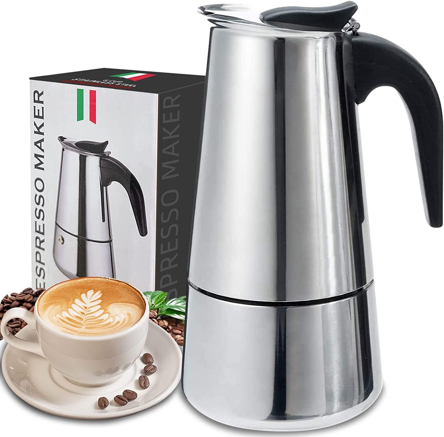 4/6/9 Xícaras Moka Pot Caffe M - Coffee Vending Equipment avaliação e preço