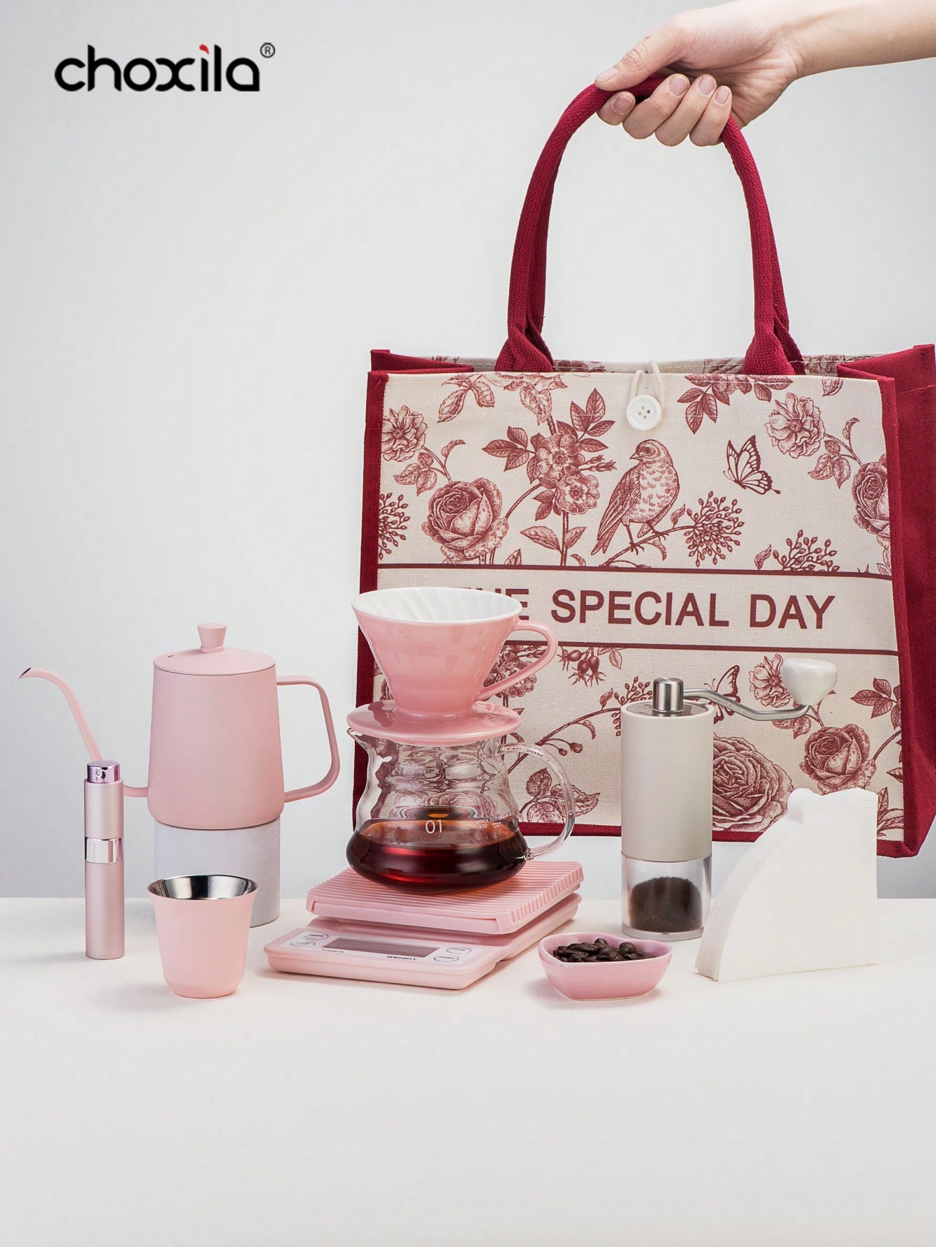 1 conjunto rosa despeje sobre  - Coffee Equipment Kit avaliação e preço
